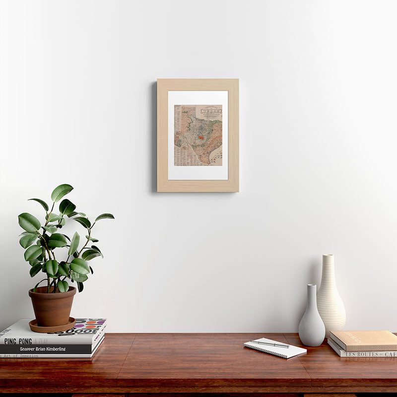 Vintage Geological Map of Texas (1920) Framed Art Print