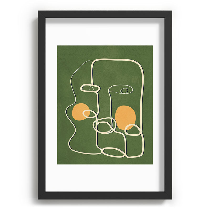 Abstract Face Line Art 06 Framed Art Print