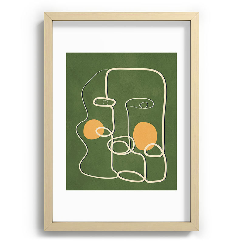 Abstract Face Line Art 06 Framed Art Print
