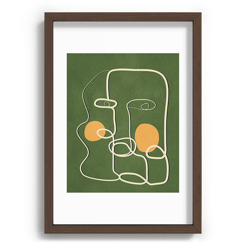 Abstract Face Line Art 06 Framed Art Print