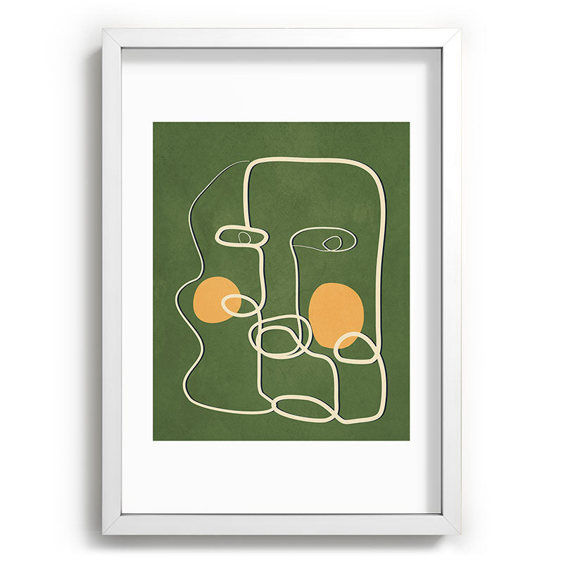 Abstract Face Line Art 06 Framed Art Print