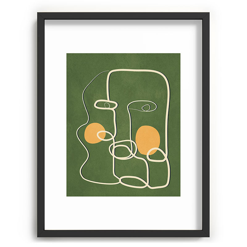Abstract Face Line Art 06 Framed Art Print
