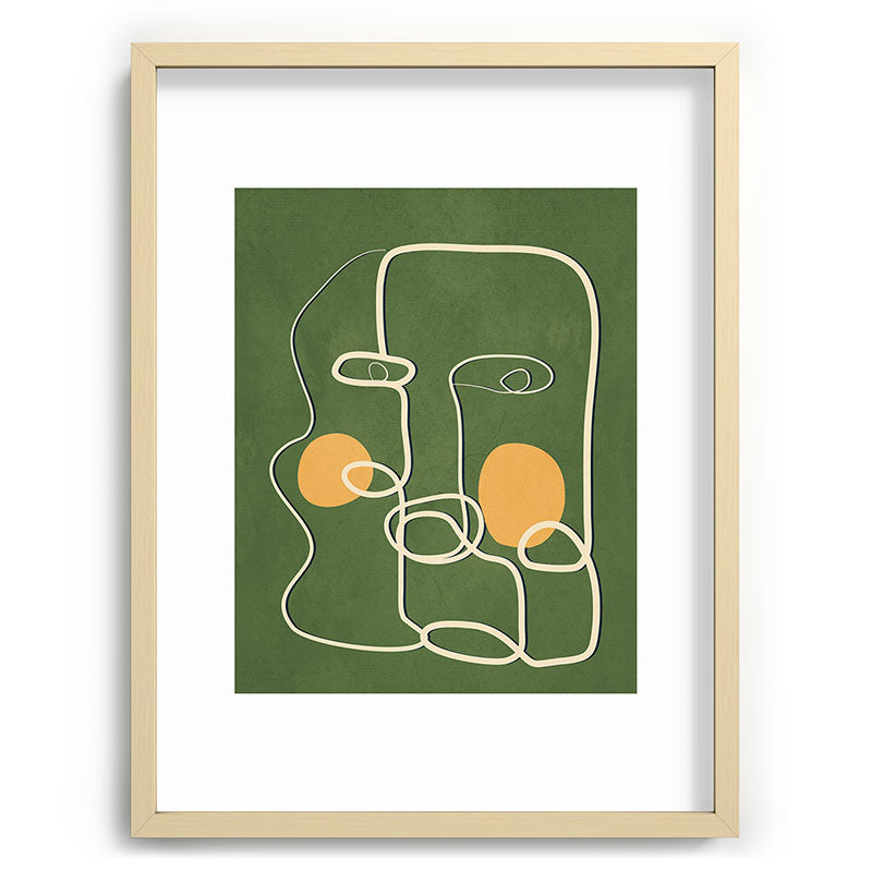 Abstract Face Line Art 06 Framed Art Print