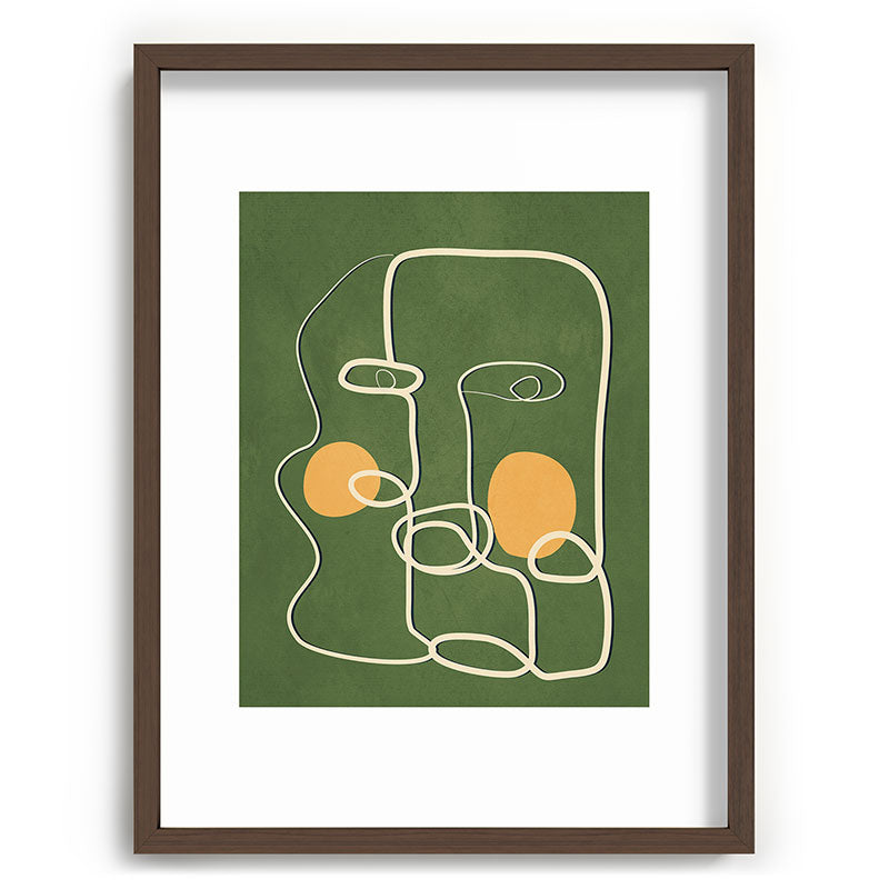Abstract Face Line Art 06 Framed Art Print