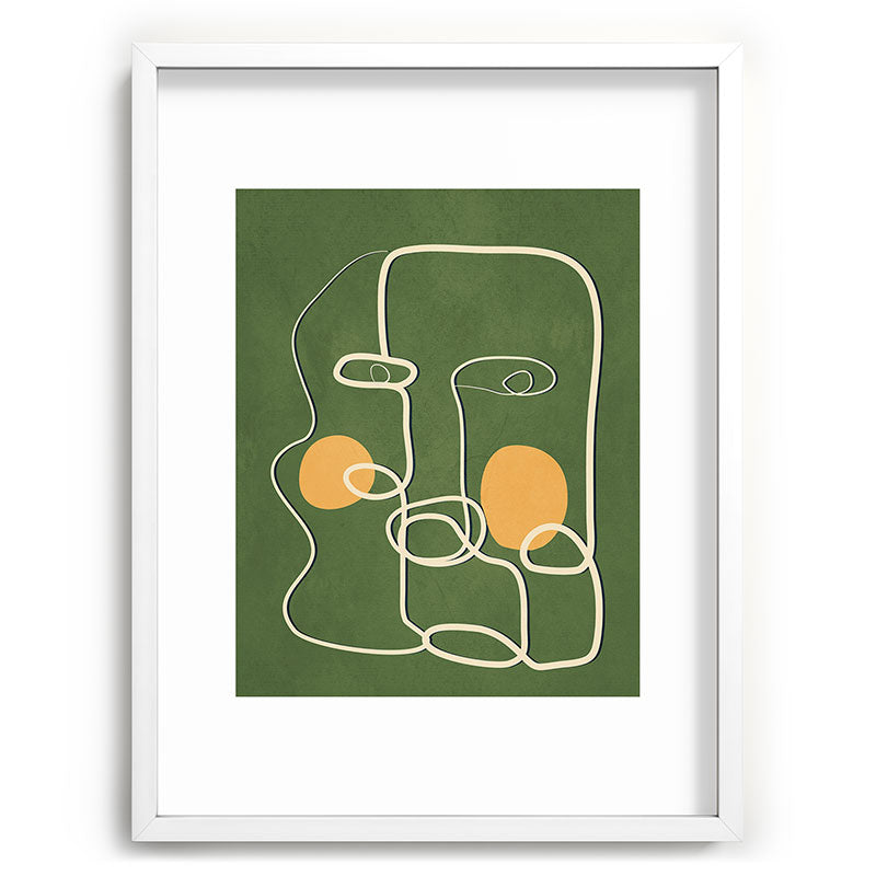 Abstract Face Line Art 06 Framed Art Print