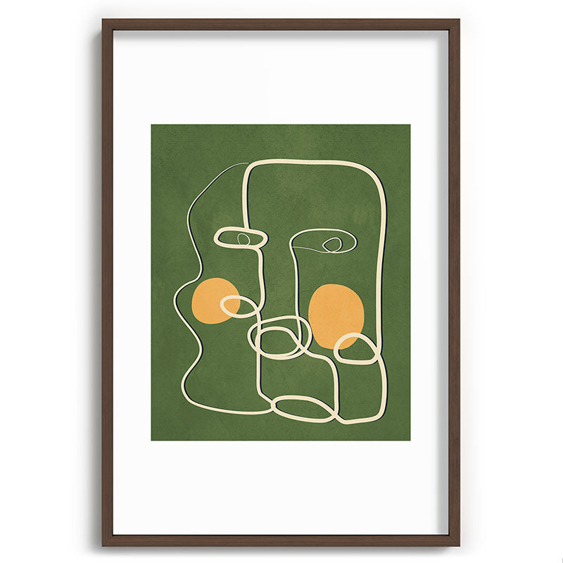 Abstract Face Line Art 06 Framed Art Print