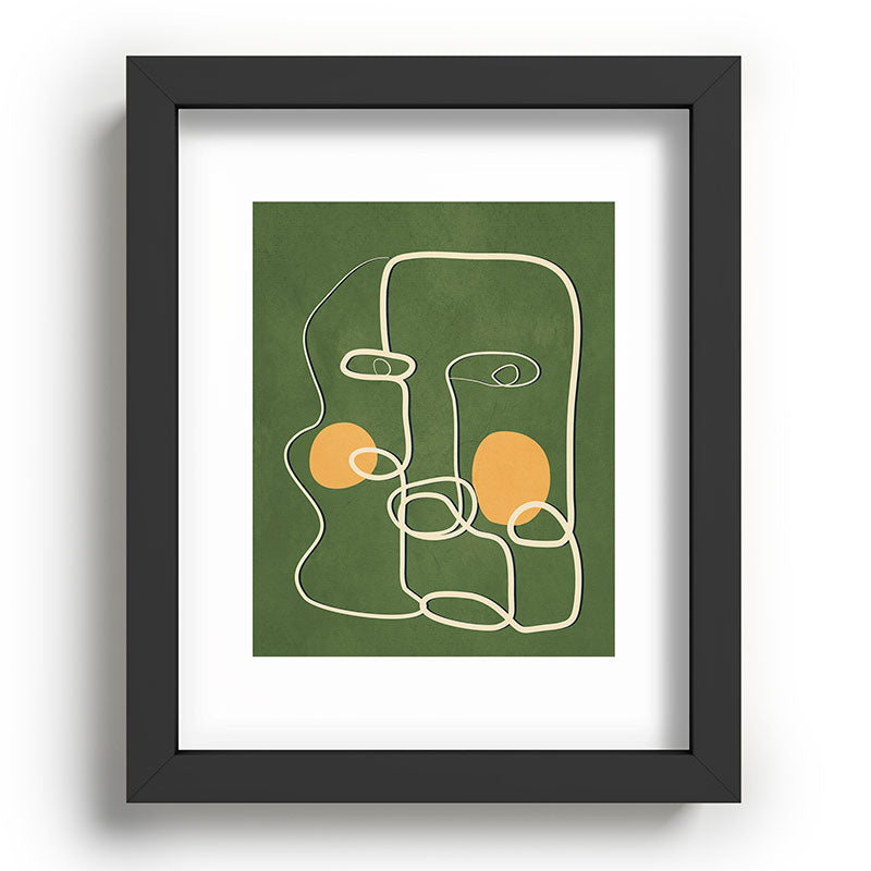 Abstract Face Line Art 06 Framed Art Print