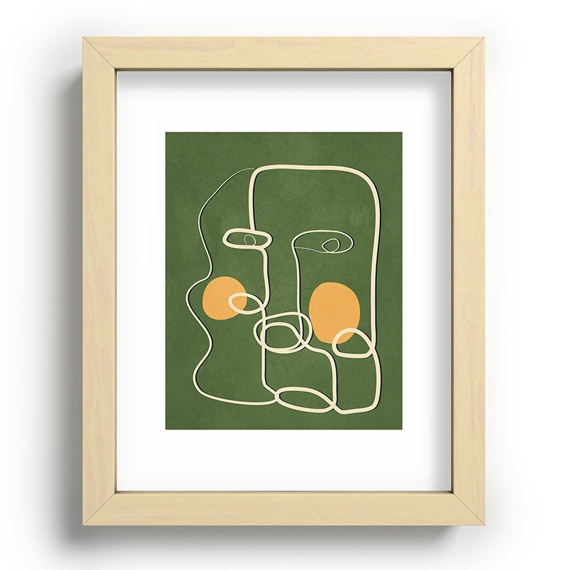 Abstract Face Line Art 06 Framed Art Print