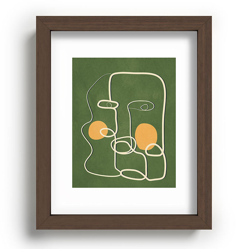 Abstract Face Line Art 06 Framed Art Print