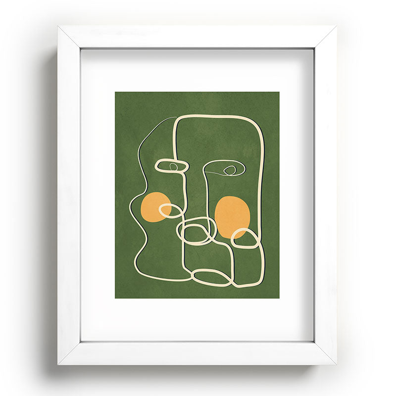 Abstract Face Line Art 06 Framed Art Print