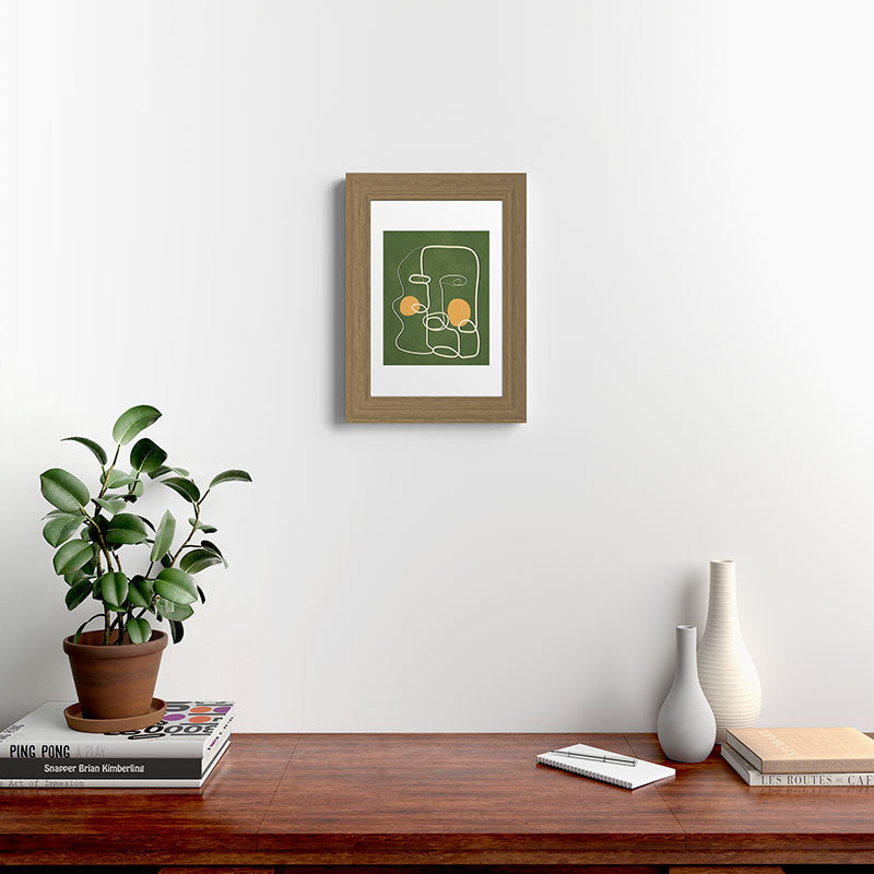 Abstract Face Line Art 06 Framed Art Print