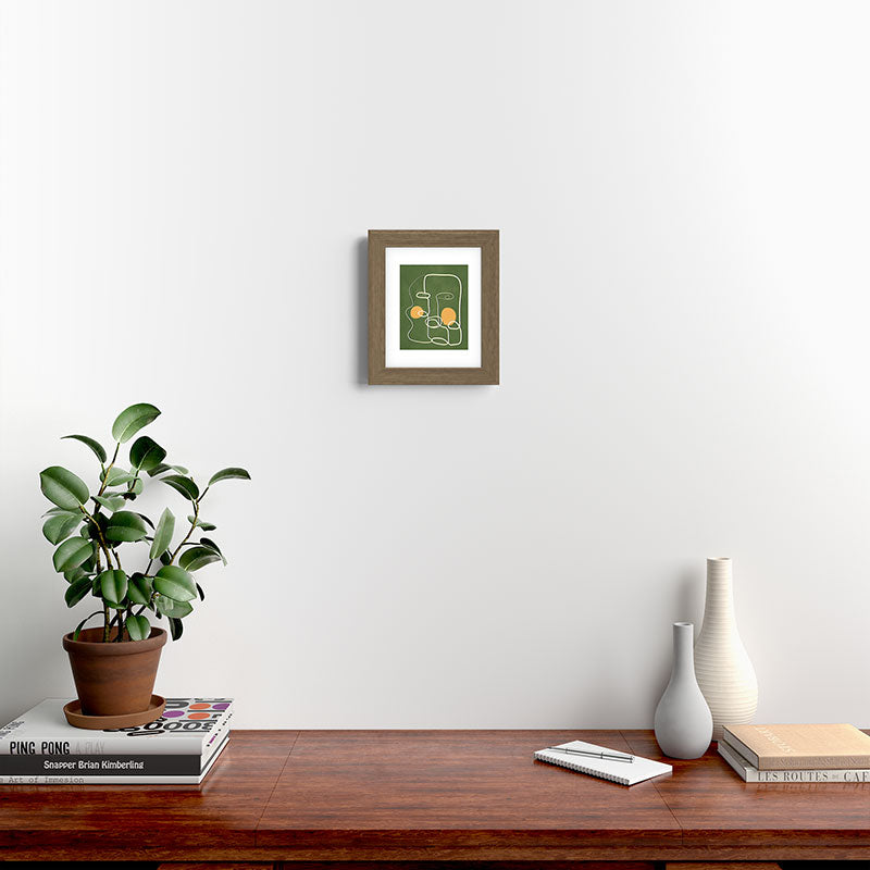 Abstract Face Line Art 06 Framed Art Print