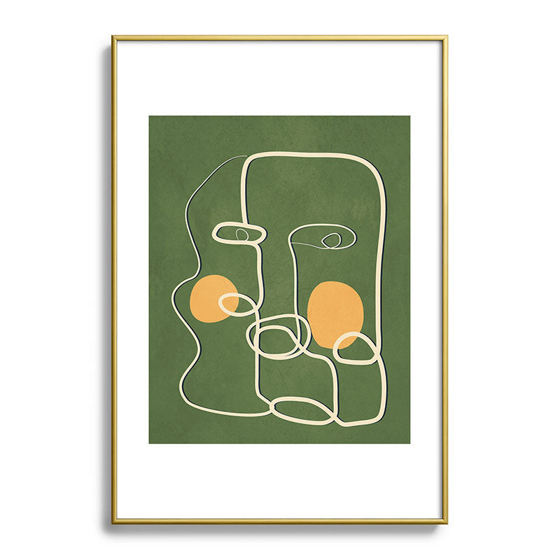 Abstract Face Line Art 06 Framed Art Print