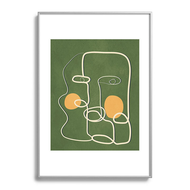 Abstract Face Line Art 06 Framed Art Print