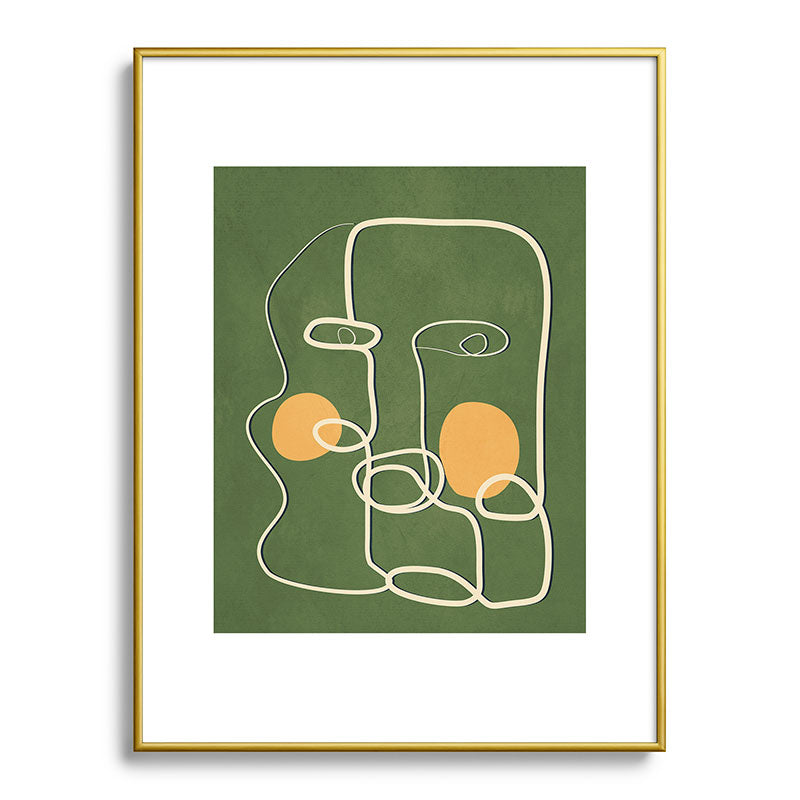 Abstract Face Line Art 06 Framed Art Print