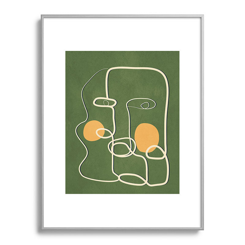 Abstract Face Line Art 06 Framed Art Print