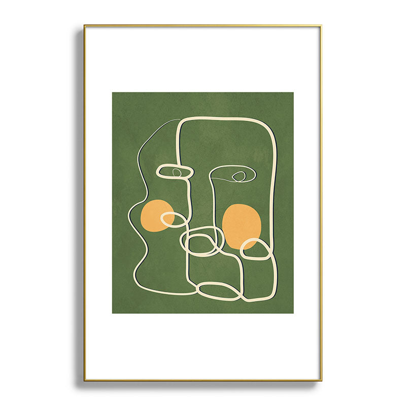 Abstract Face Line Art 06 Framed Art Print