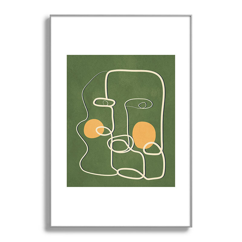 Abstract Face Line Art 06 Framed Art Print