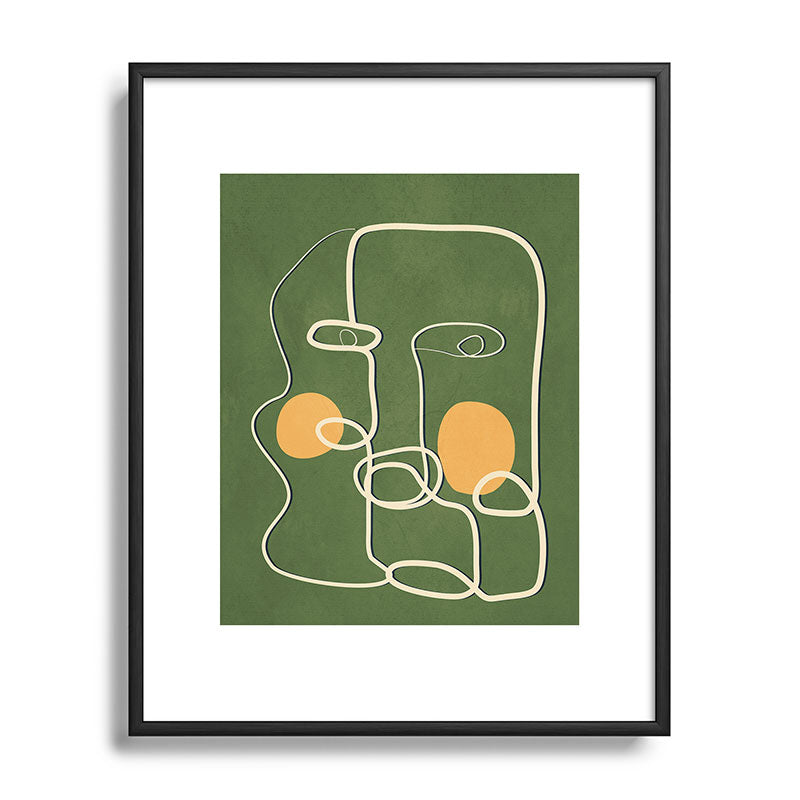 Abstract Face Line Art 06 Framed Art Print