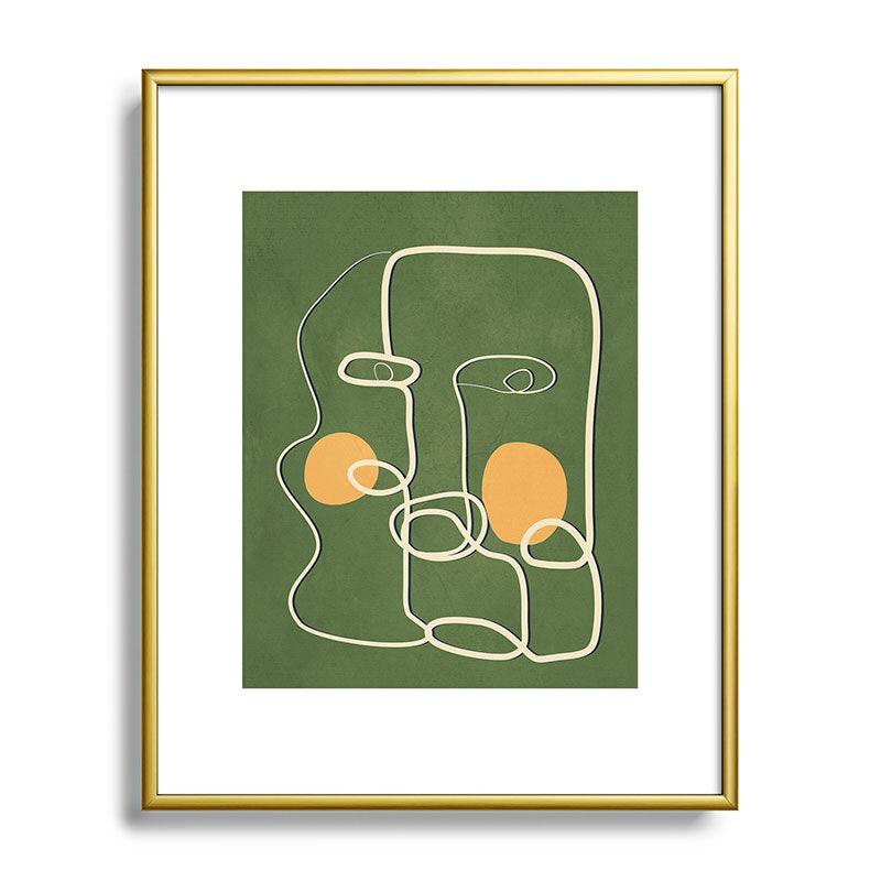 Abstract Face Line Art 06 Framed Art Print