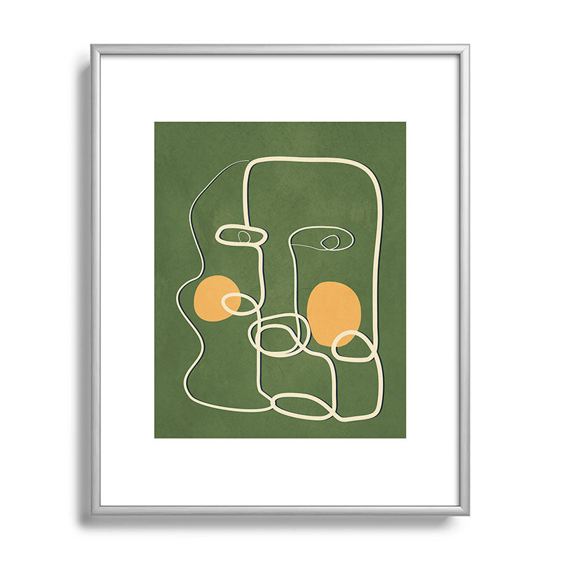 Abstract Face Line Art 06 Framed Art Print