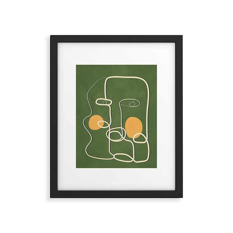 Abstract Face Line Art 06 Framed Art Print