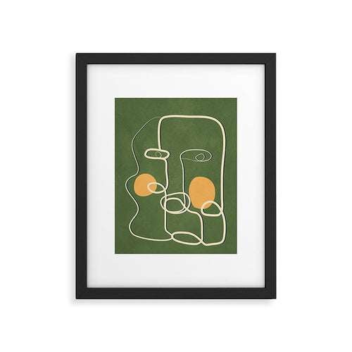 Abstract Face Line Art 06 Framed Art Print