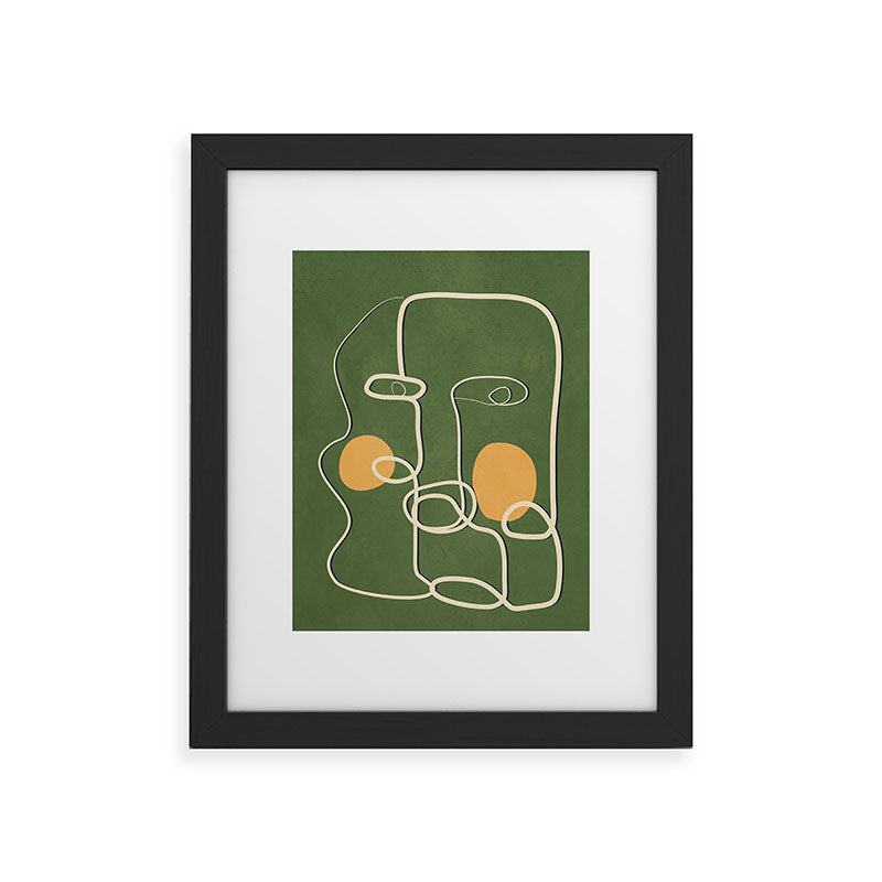 Abstract Face Line Art 06 Framed Art Print