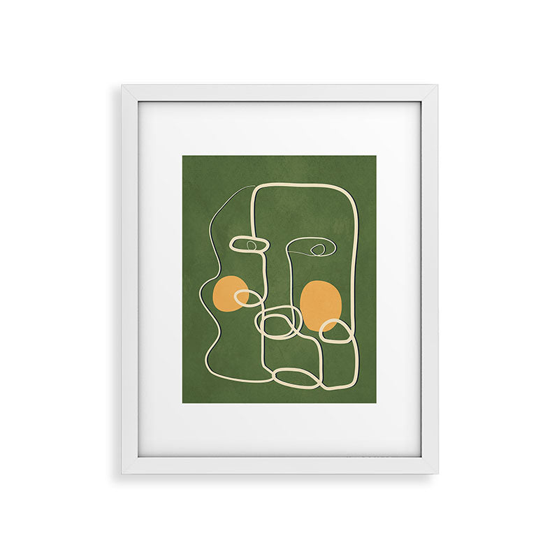 Abstract Face Line Art 06 Framed Art Print