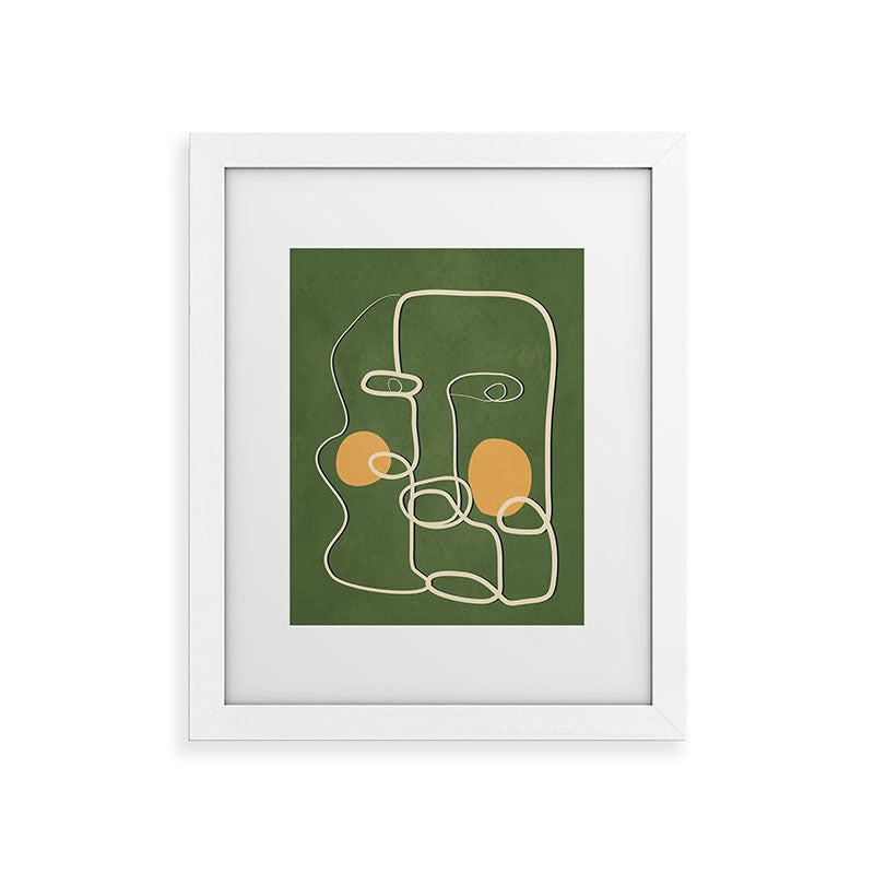 Abstract Face Line Art 06 Framed Art Print