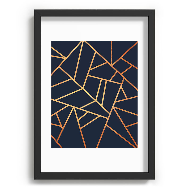 Copper and Midnight Navy Framed Art Print