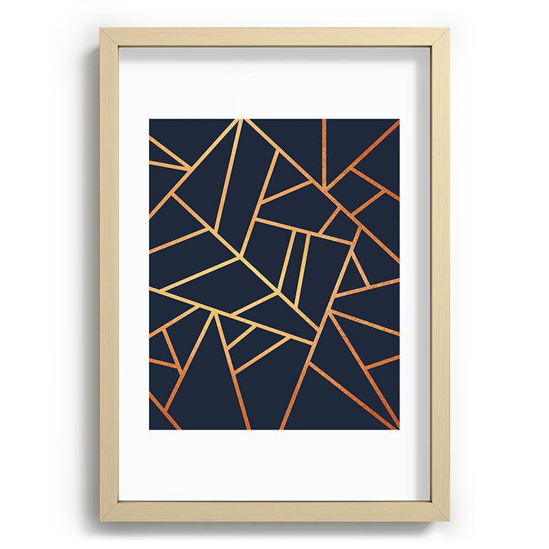 Copper and Midnight Navy Framed Art Print