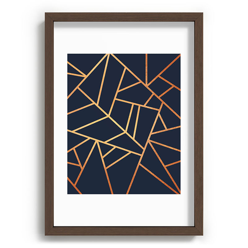 Copper and Midnight Navy Framed Art Print