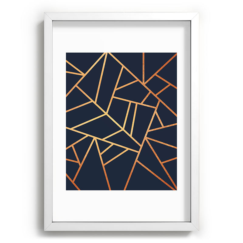 Copper and Midnight Navy Framed Art Print