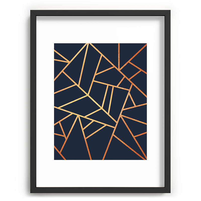 Copper and Midnight Navy Framed Art Print