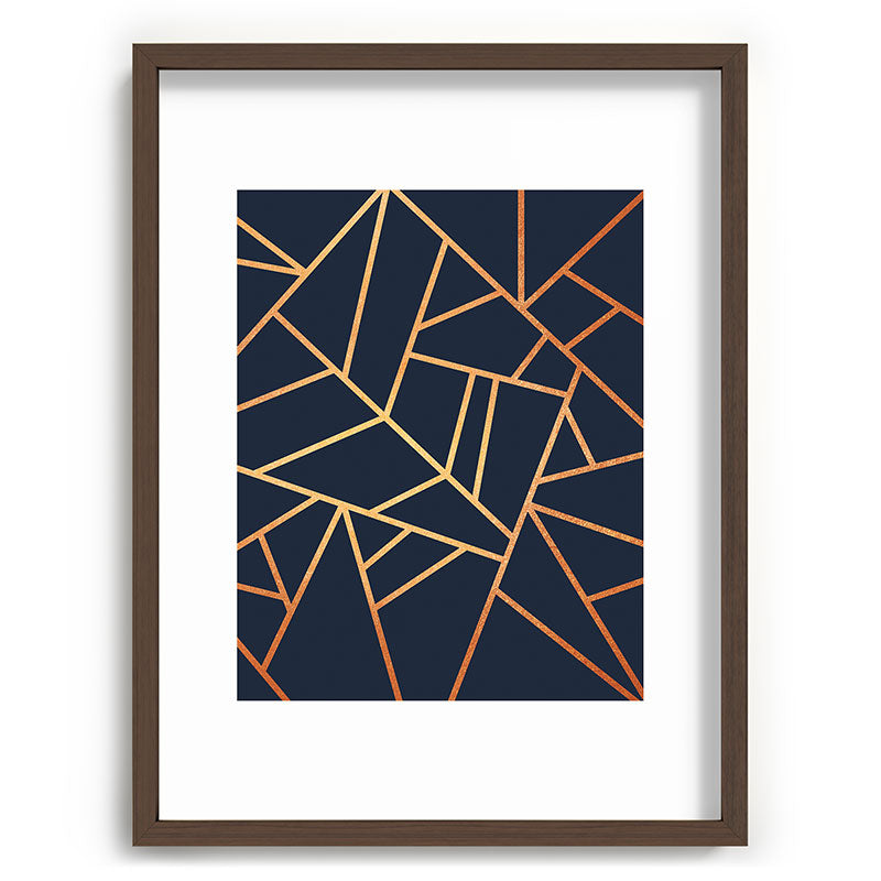 Copper and Midnight Navy Framed Art Print