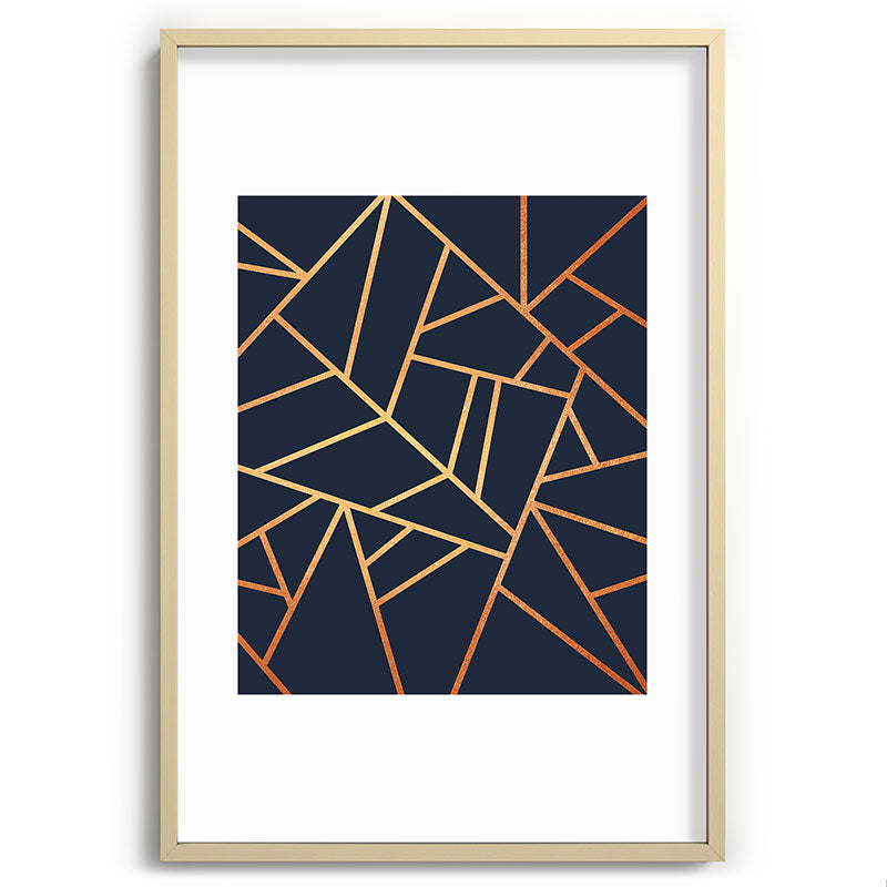 Copper and Midnight Navy Framed Art Print