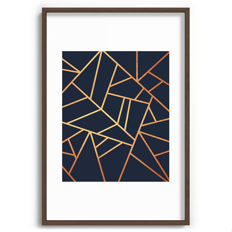 Copper and Midnight Navy Framed Art Print