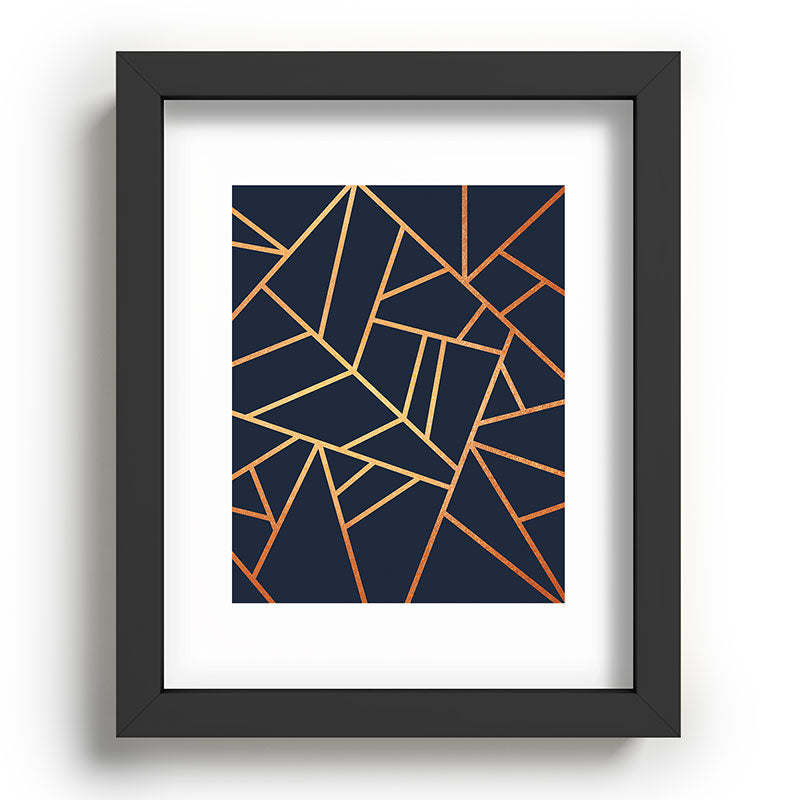 Copper and Midnight Navy Framed Art Print