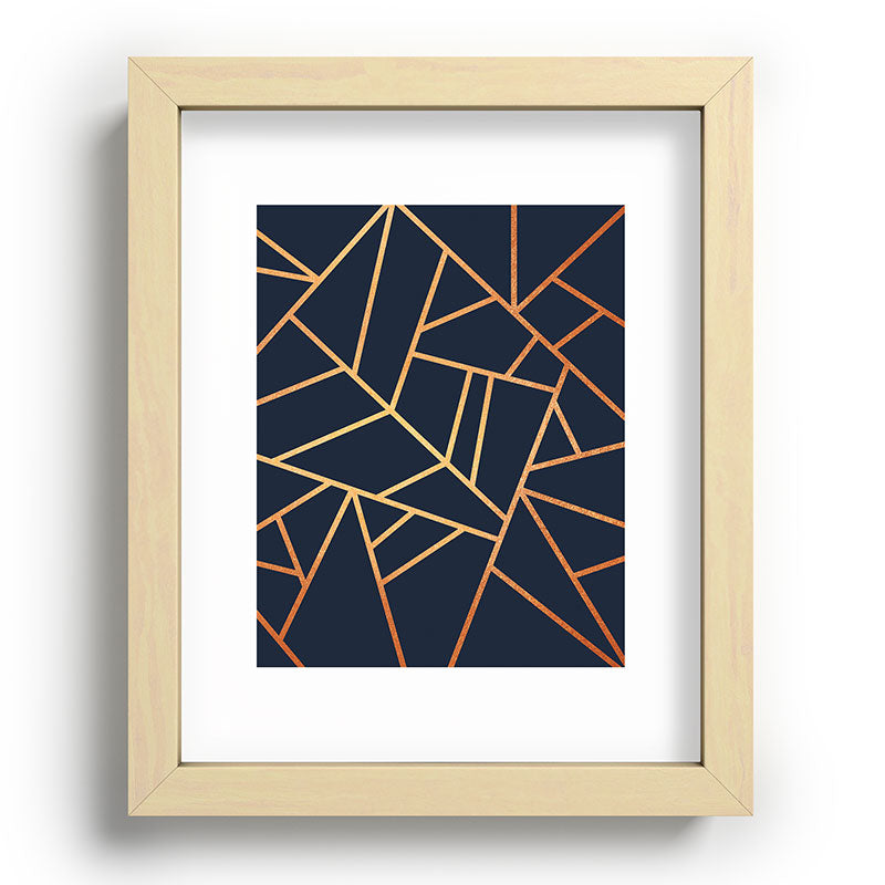 Copper and Midnight Navy Framed Art Print