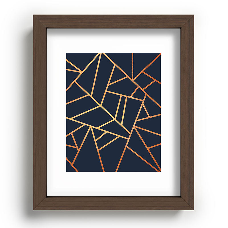 Copper and Midnight Navy Framed Art Print