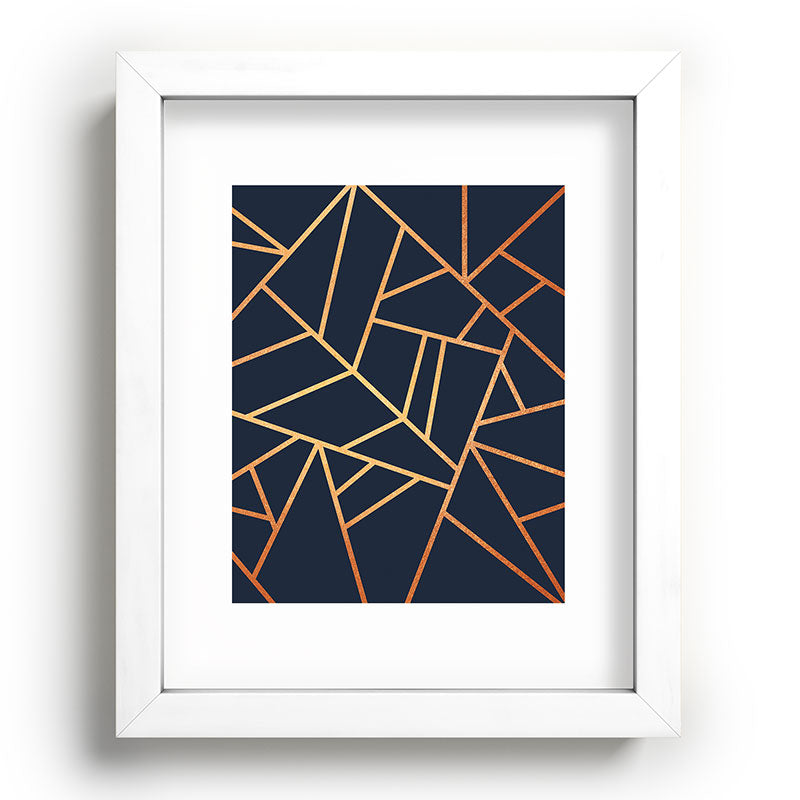 Copper and Midnight Navy Framed Art Print