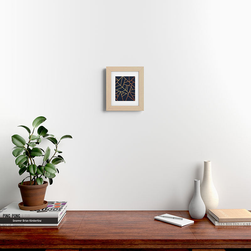 Copper and Midnight Navy Framed Art Print