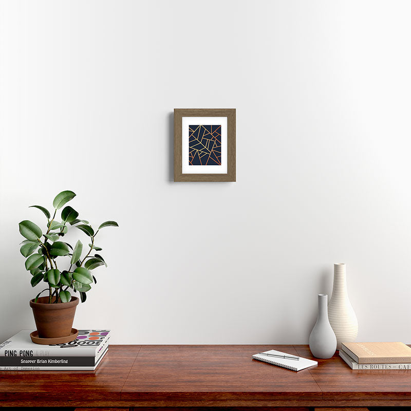 Copper and Midnight Navy Framed Art Print