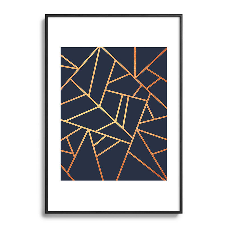 Copper and Midnight Navy Framed Art Print