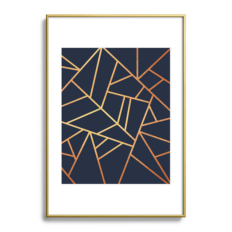 Copper and Midnight Navy Framed Art Print