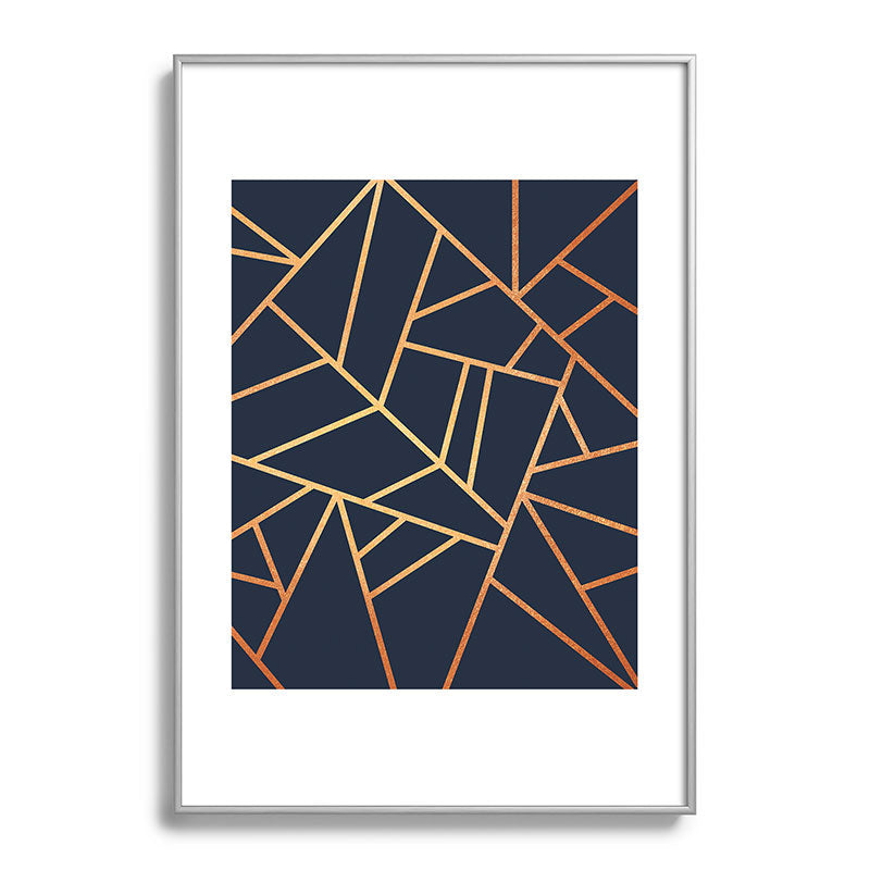 Copper and Midnight Navy Framed Art Print