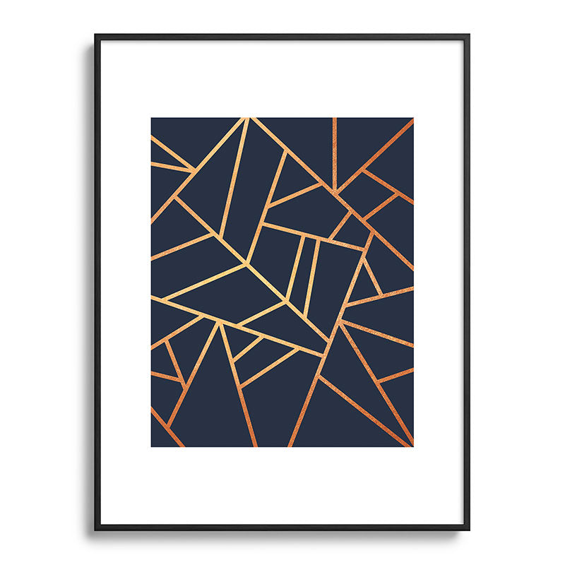 Copper and Midnight Navy Framed Art Print