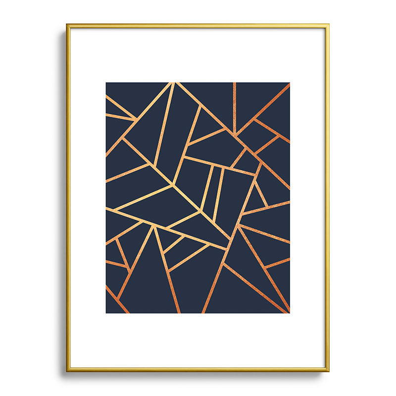 Copper and Midnight Navy Framed Art Print