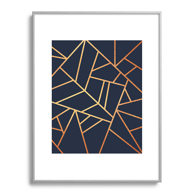 Copper and Midnight Navy Framed Art Print